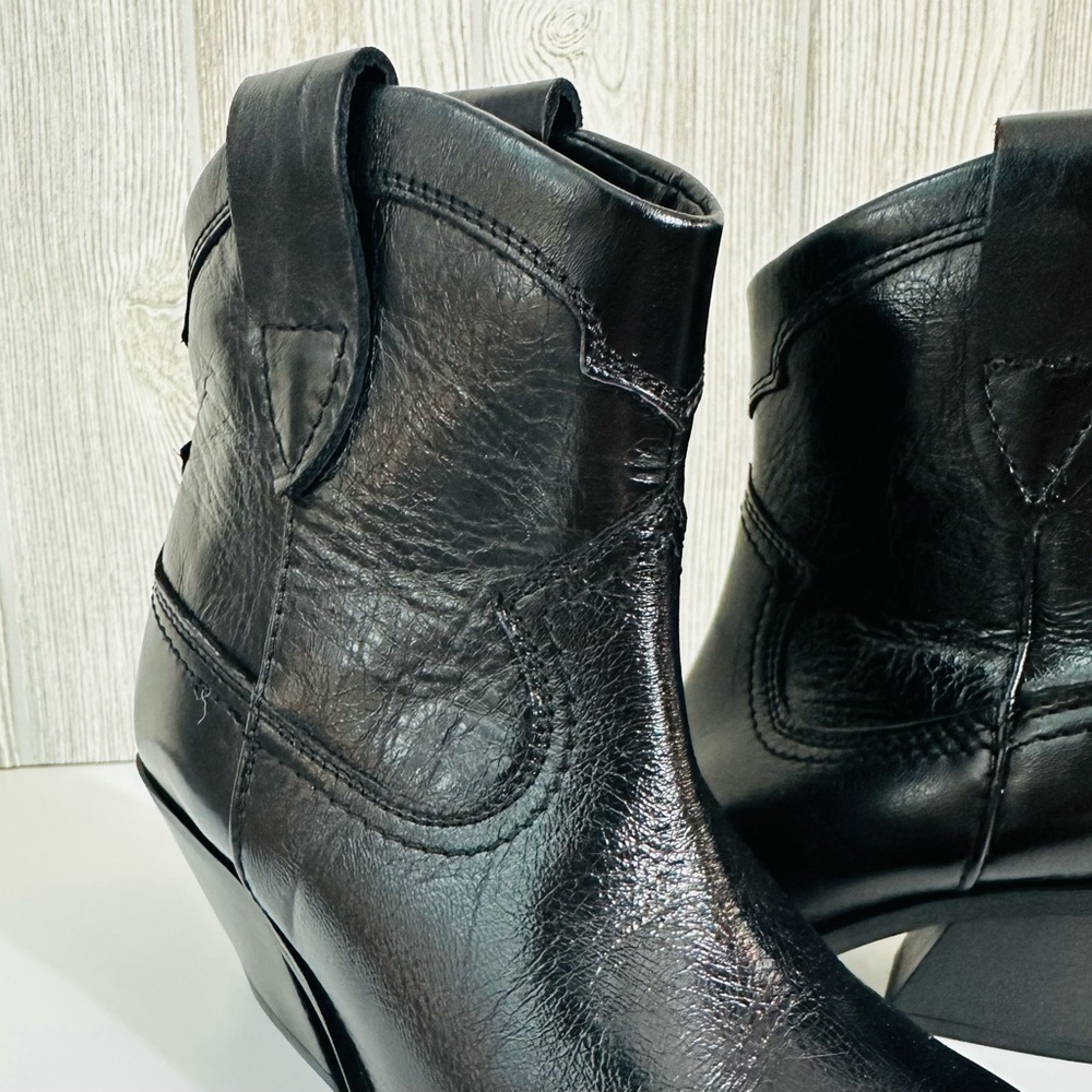 NEW! MASSIMO DUTTI Western Cowboy Boots Ankle Size 35 Black - Picture 6 of 14